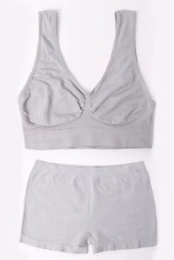 Grey Seamless Lingerie Set