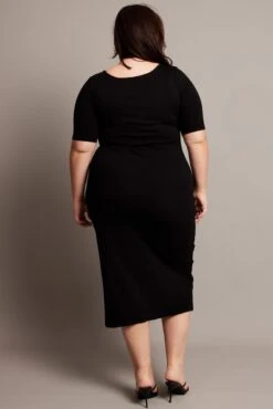 Black Shaper Dress Short Sleeve Bodycon -You And All Fashion Store cwl000168 51b black 5