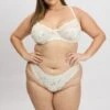 White Floral Lace Trim Lingerie Set