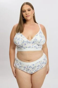 White Ditsy Bralet And Briefs Lingerie Set 8 White Ditsy Bralet And Briefs Lingerie Set -You And All Fashion Store cwl000190 51b ditsy 3