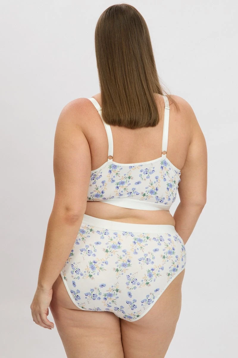 White Ditsy Bralet And Briefs Lingerie Set 5 White Ditsy Bralet And Briefs Lingerie Set - Image 5