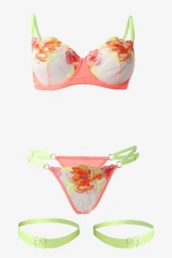 Multi Embroidered Lingerie Set