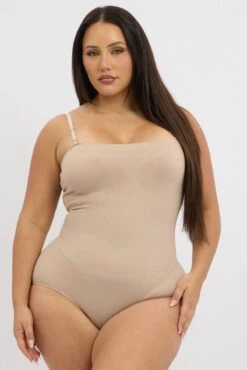 Beige Seamless Sculpting Bodysuit 8 Beige Seamless Sculpting Bodysuit -You And All Fashion Store cwl000213 51b nude 3