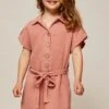 Brown Playsuit Kids Short Sleeve